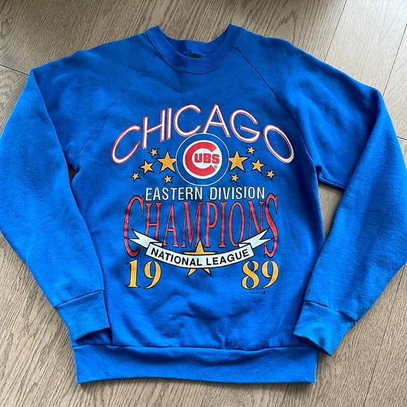 Screen Stars Sweaters - Vintage Chicago Cubs Eastern Division Champs 1989 Sweater Size Large